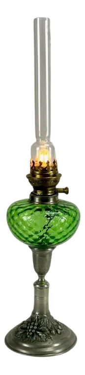 Antique Oil Lamp Adapted to Electricity, Portugal/France, Early 20th Century