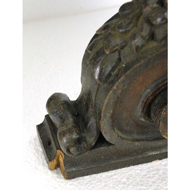 Pair of Mid 20th Century Hand Carved Oak Furniture Brackets For Sale - Image 11 of 12