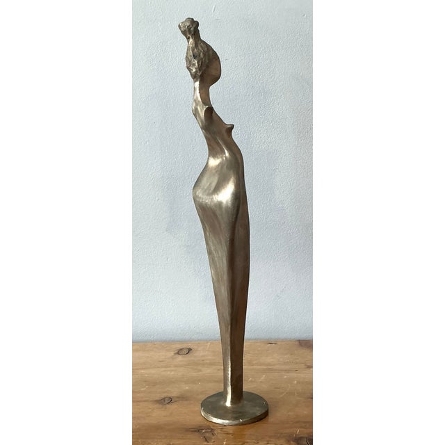 Vintage Brass Abstract Figurative of Woman For Sale - Image 11 of 12