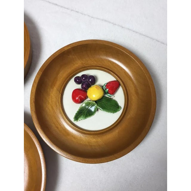 Unique vintage decorative Capodimonte plates with wooden frames (Set of 3) These beautiful vintage decorative plates from...