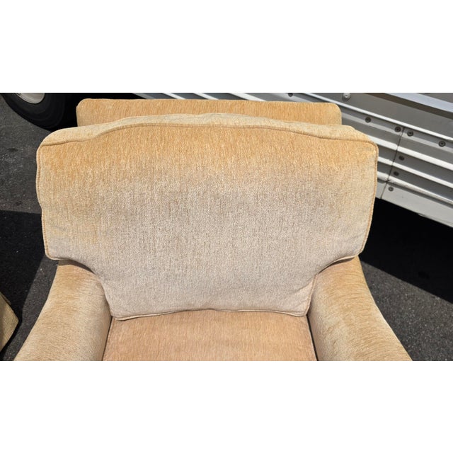 Pair of Henredon Custom Folio Collection English Roll-Arm Lounge Chairs With Matching Ottoman, Late 20th Century For Sale - Image 14 of 14