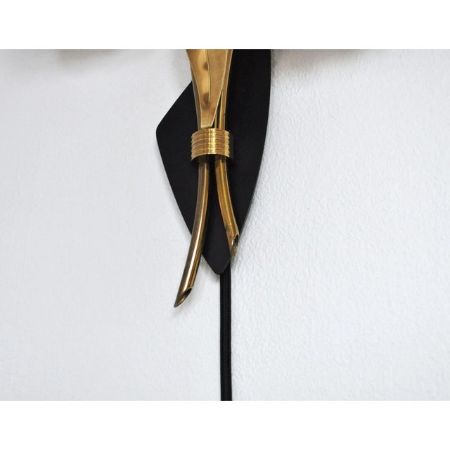 Scandinavian Organic 2-Arm Wall Light in Brass and Opaline, 1940s For Sale - Image 11 of 15