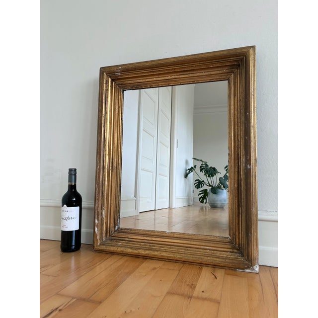 Antique French Giltwood Wall Mirror in Gold For Sale - Image 4 of 10