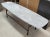 Mid-Century Modern 1980s White Marble Surfboard Style With Metal Base Coffee Table For Sale - Image 3 of 7