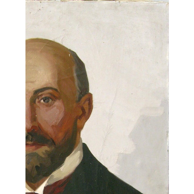 Realism Soviet Man Oil Painting, Socialist Realism Portrait, Ukrainian Art 80-60 For Sale - Image 3 of 6