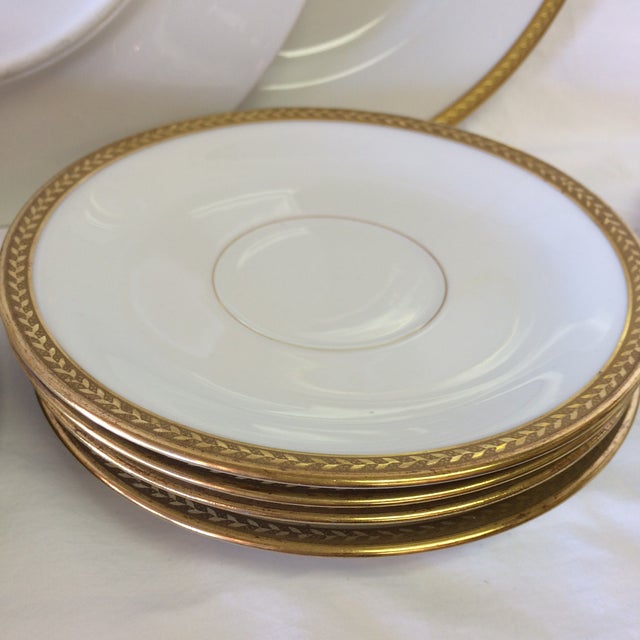 Limoges France Vignaud White With Gold China 23 Piece Chairish