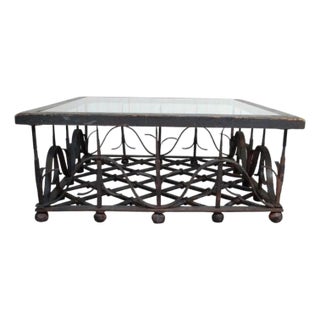 Antique Mission Arts & Crafts Samuel Yellin Style Wrought Iron Coffee Table For Sale