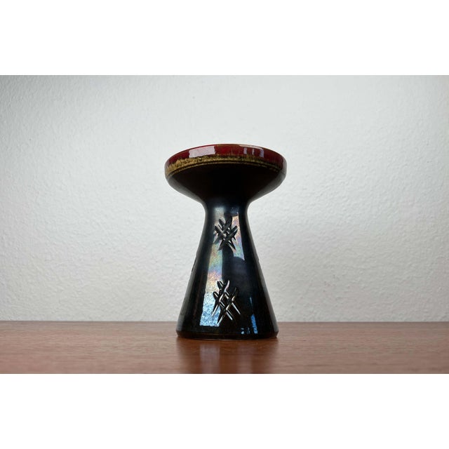 Mid-Century Modern Danish Studio Pottery Candleholder, 1960s, in Very Good conditions. Designed 1960 to 1969