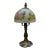 Vintage Shanghai Union Arts & Craft Co. Reverse Painted Floral Table Lamp With Frosted Glass Shade For Sale