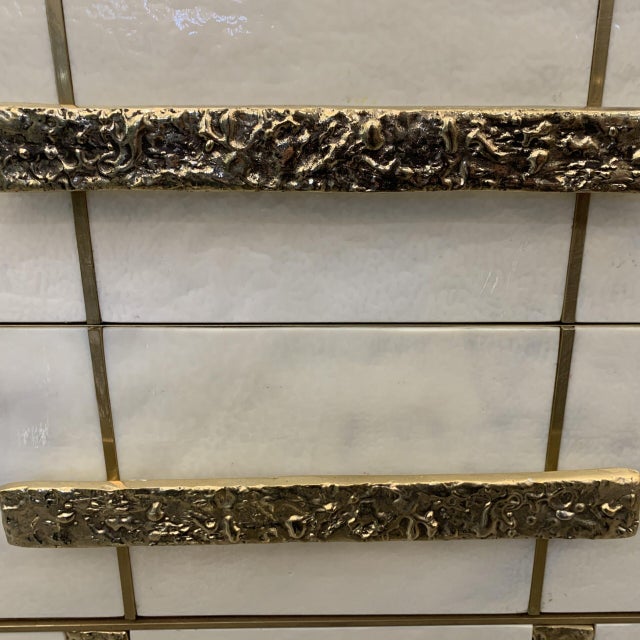 Beige Brutalist White and Gold Murano Glass Sideboard For Sale - Image 8 of 9