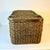1980s Vintage Boho Chic Arts & Crafts Coastal Large Woven Jute Wicker & Bentwood Storage Lidded Basket For Sale - Image 14 of 18