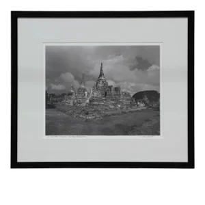 "Wat Phra Si Sanphet" Thailand's Old Royal Palace Black and White Landscape Photograph 2000s