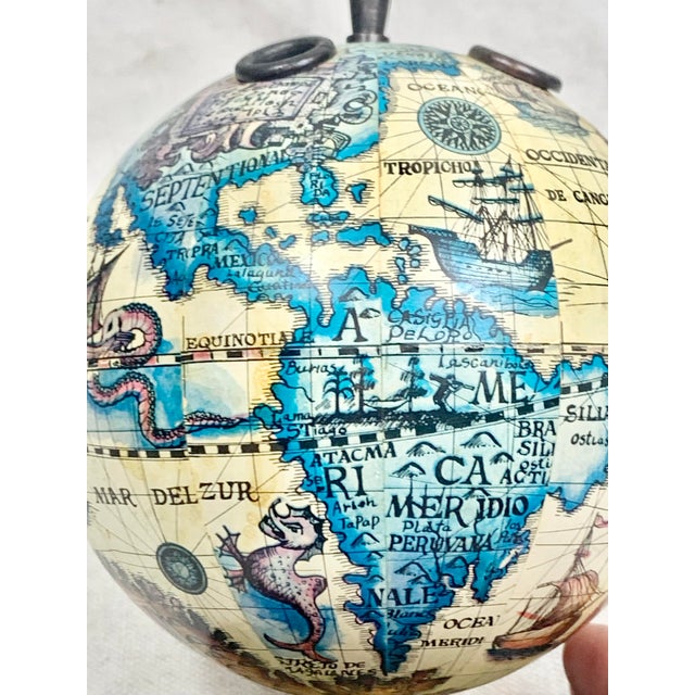 Late 20th Century Vintage Old World Globe Pen and Pencil Holder For Sale - Image 5 of 11