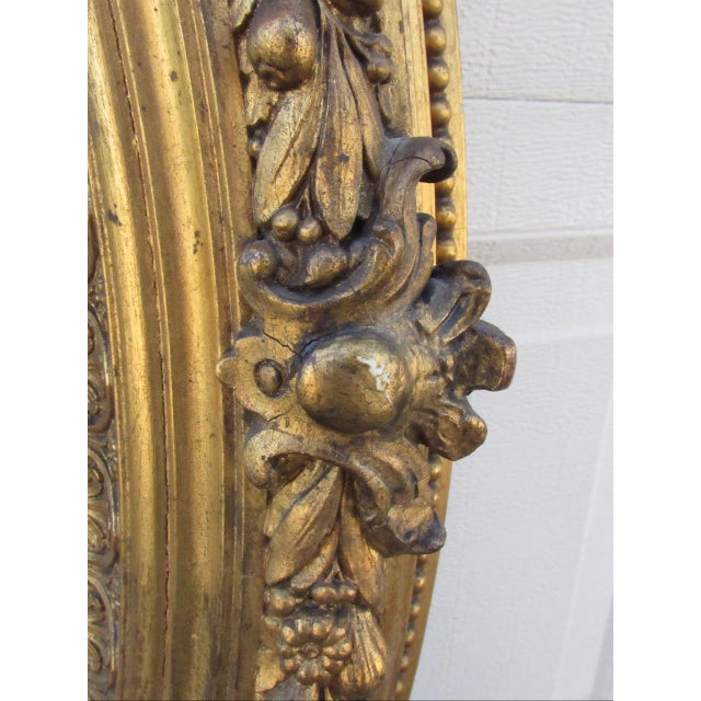 English Antique English Oval Giltwood Mirror For Sale - Image 3 of 18