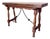 20th Century Spanish Console Fold Out Farm Table with Wood Stretcher For Sale