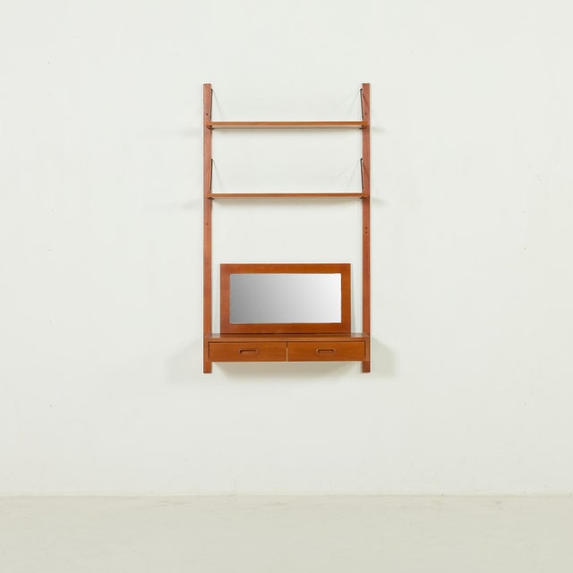 Mid-Century Scandinavian Wall Unit with Console and Mirror, Denmark, 1970s For Sale - Image 13 of 13