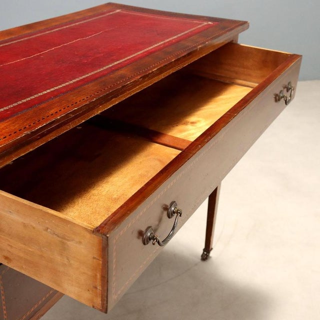20th Century English Desk with Maple Details For Sale - Image 5 of 11