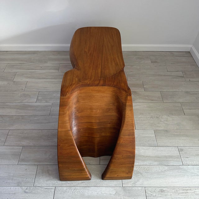Wood Ed Merklinger Sculpture Wood Carved Abstract Form Coffee Table Circa 1970 For Sale - Image 7 of 12