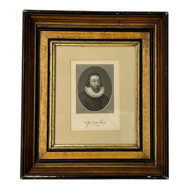 Engraving of John Winthrop (1588-1649), by Girsch After Van Dyke. For Sale