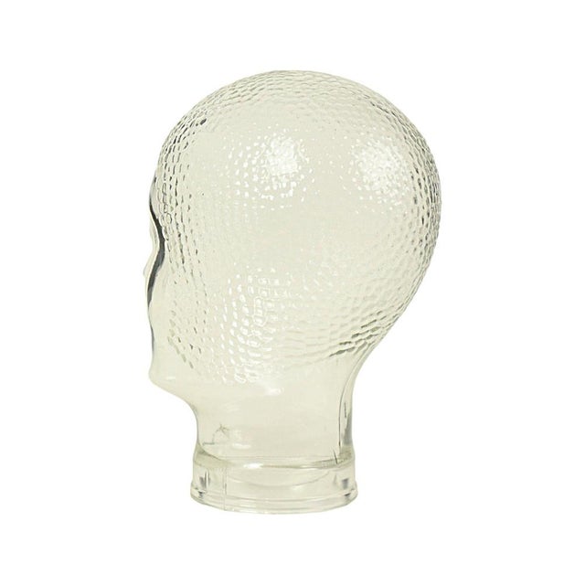 1960s Vintage Glass Display Head, 1960s For Sale - Image 5 of 12