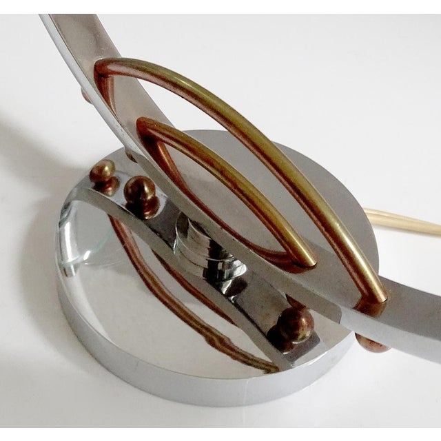 French Art Deco Table Lamps in Chrome and Glass, Set of 2 For Sale - Image 11 of 18