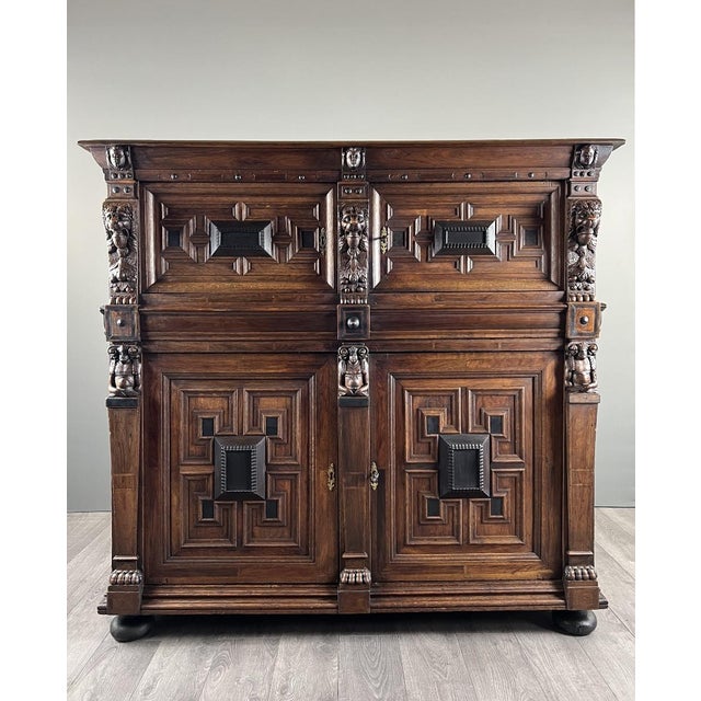 Important antique solid wood buffet, dating from the late 18th to early 19th century, in the Renaissance/Henri II style....