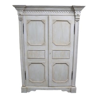 Country French Painted Pine Armoire For Sale