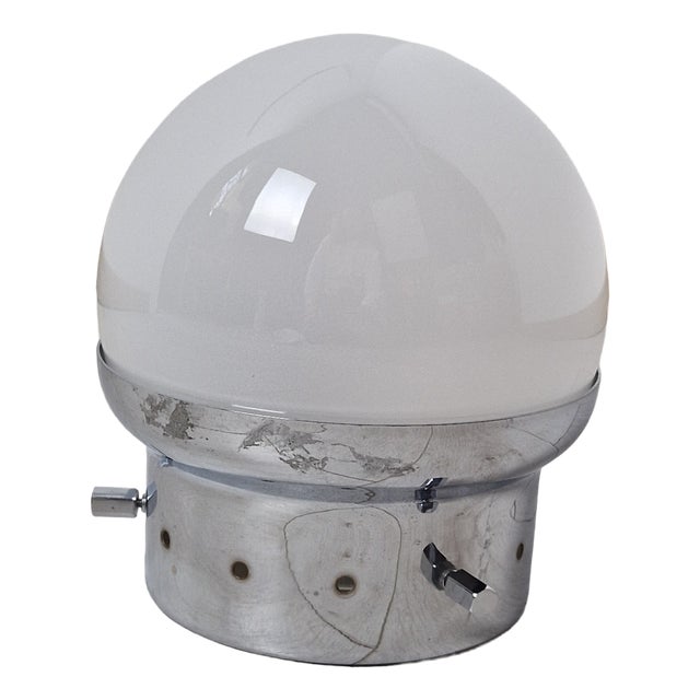 Vintage Ceiling Light in Chromed Brass and Frosted Glass, 1998 For Sale