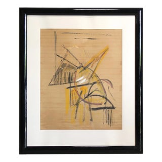 Willem Hussem, Abstract Composition, 1954, Watercolor & Gouache on Paper, Framed For Sale