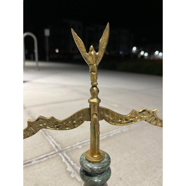 Circa 1940s Japanese Bronze & Marble Scales of Justice - a Pair For Sale - Image 12 of 13