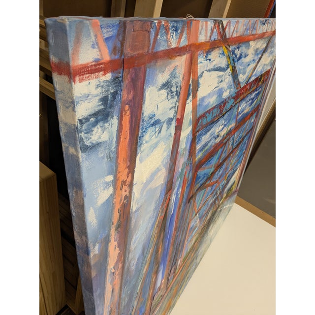 Mathews Bridge Ii, Abstract Expressionist Mixed-Media, Marsha Glazière For Sale - Image 4 of 8