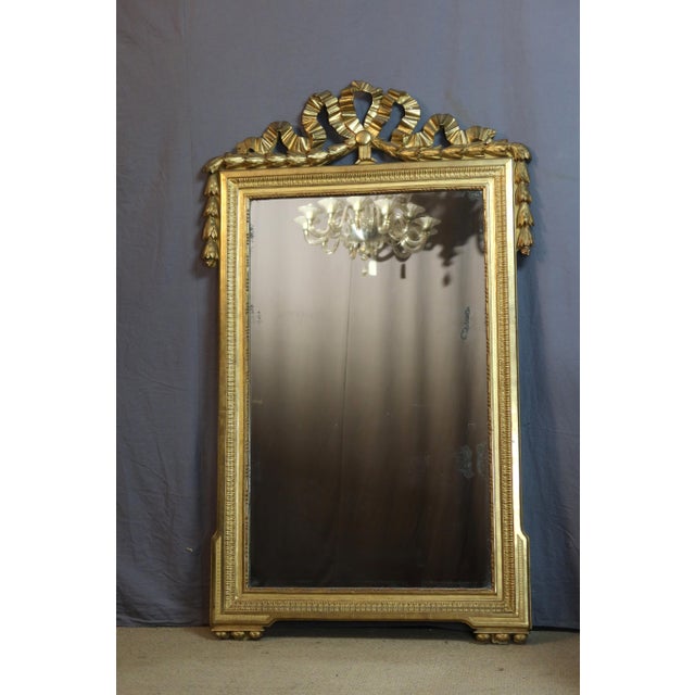Large Louis XVI Mirror in Gilded Wood For Sale - Image 6 of 12