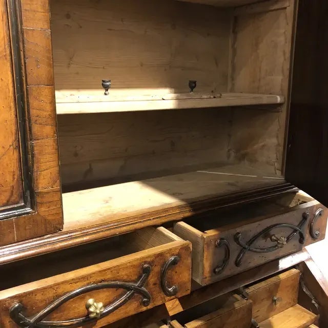 Wood 1990s Italian Walnut Secretary Desk For Sale - Image 7 of 13