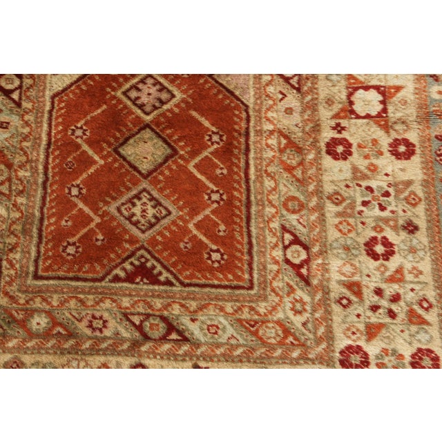 Rug & Kilim Antique Oushak Traditional Beige and Red Wool Rug For Sale - Image 4 of 6