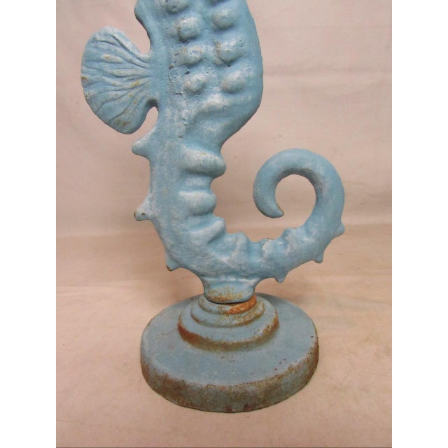 Pair of Vintage English Cast Iron Seahorses For Sale - Image 12 of 17