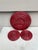 Vallauris Set of Red Majolica Trivet & Wine Coasters Vallauris, Circa 1950 For Sale - Image 4 of 5