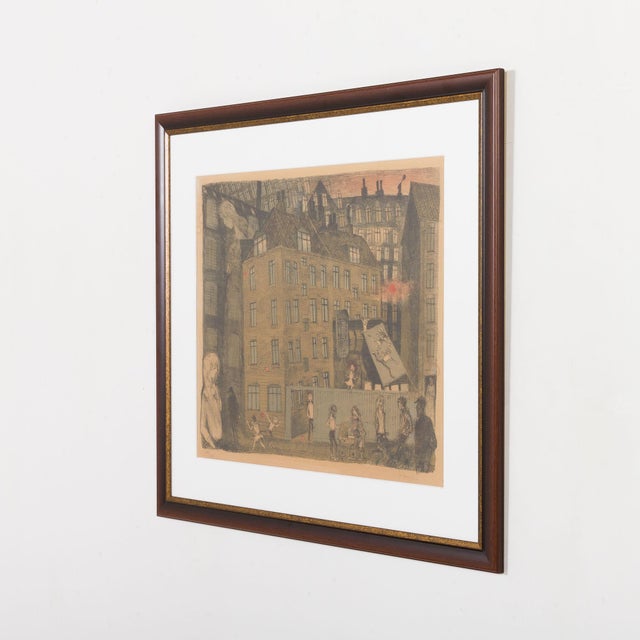 Mid-Century Modern Ib Spang Olsen, Composition, 1960s, Lithograph, Framed For Sale - Image 3 of 8