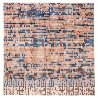 Modern Multi-Color POOL Tile Geometric Design Rug by Doris Leslie Blau For Sale