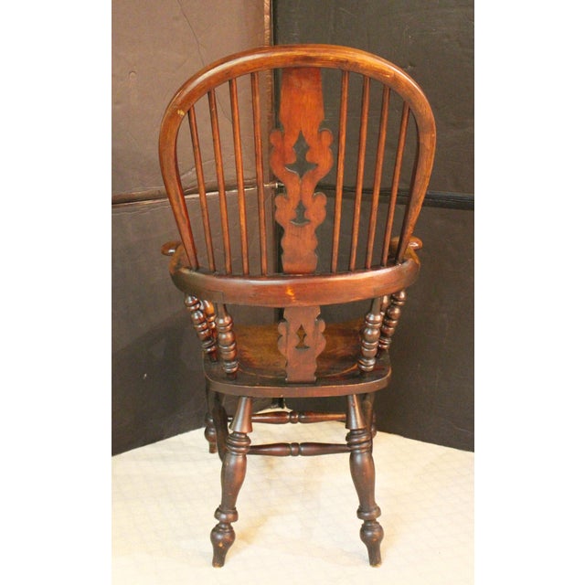 Wood Circa 1830s-40s English High Back Tavern Windsor Arm Chair For Sale - Image 7 of 12