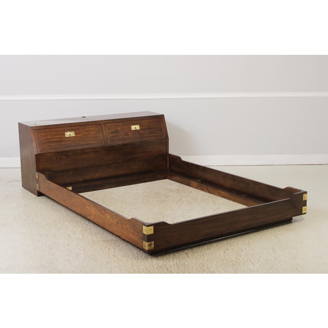Campaign Henredon Scene 1 Campaign Style Oak Queen Size Bed For Sale - Image 3 of 18