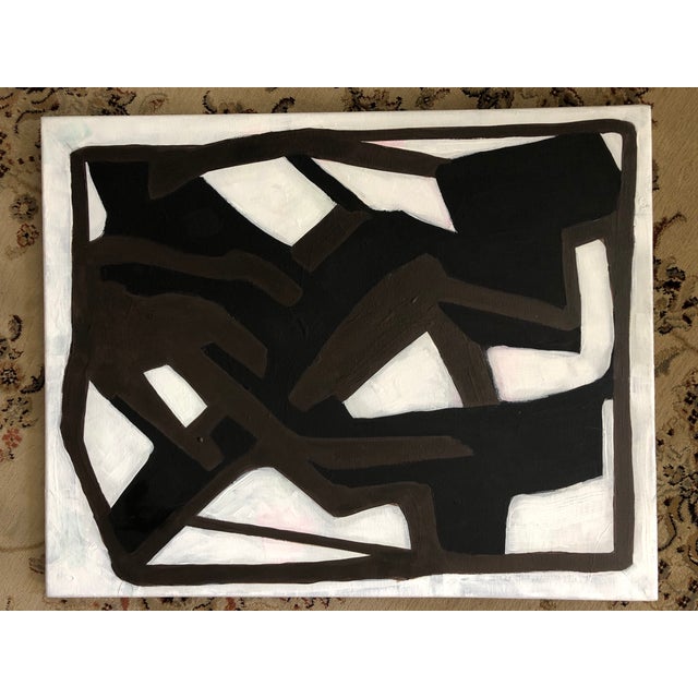 2020s Abstract Composition 2 in Black and White by Cassandra Auker, Acrylic on Canvas For Sale - Image 5 of 7