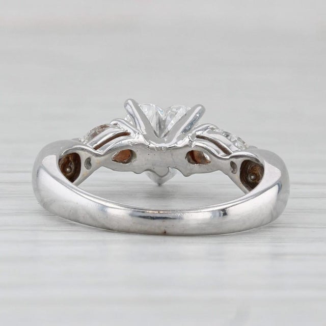 0.83ctw Diamond Heart Engagement Ring 14k White Gold Size 4.25 For Sale In Greensboro - Image 6 of 8