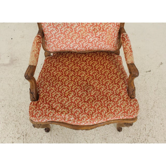 Wood Vintage 1930s French Louis XV Carved Armchair For Sale - Image 7 of 13