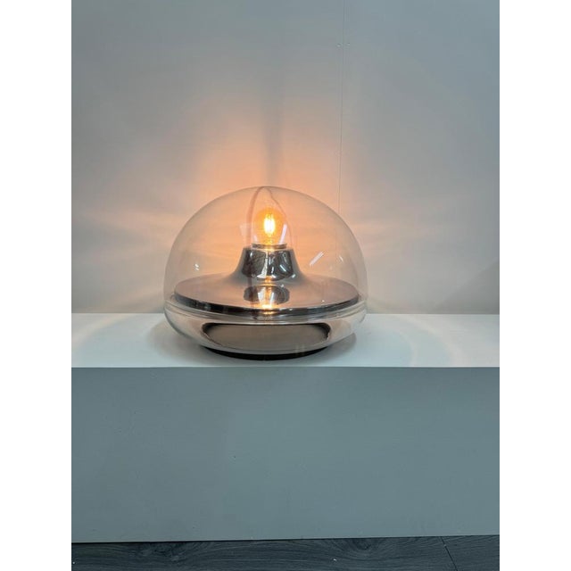 Very rare model lesso table lamp designed by Alberto Scarzella & Luciano Bortolini for Ve Art C1972 made of seamless clear...