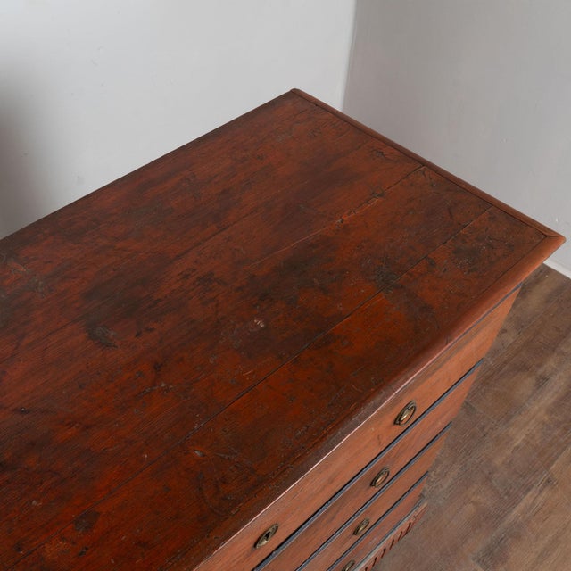 Early 19th Century Danish Pine Large Chest of Four Drawers With Original Painted Finish For Sale - Image 6 of 18