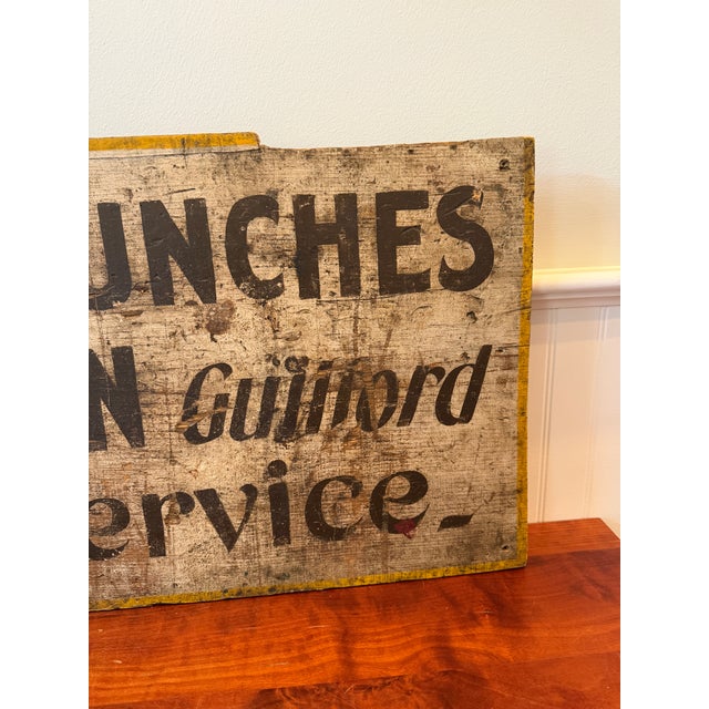 Wood Antique Braeburn Hotel Guilford Maine Painted Wooden Roadside Advertising Sign, C. 1920-1935 For Sale - Image 7 of 18