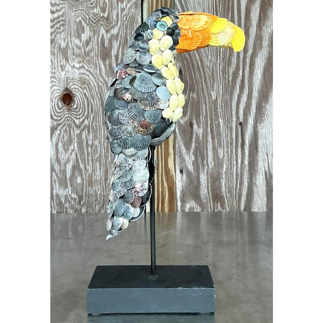 Vintage Coastal Shell Encrusted Toucan For Sale - Image 9 of 9
