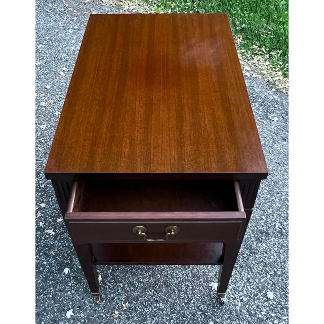 Wood Vintage Mersman Regency Style Mahogany Side Tables - A Pair For Sale - Image 7 of 12