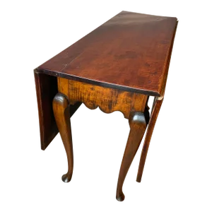 Queen Anne Curly Maple Drop Leaf Table