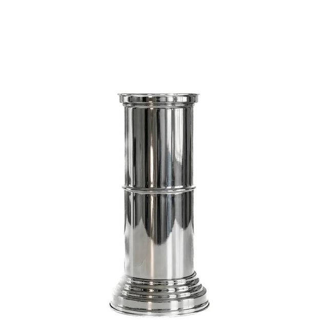 RL 09 Cylindrical Pedestal in Licorice Glossy Varnished Aluminum by Caspal For Sale - Image 10 of 11